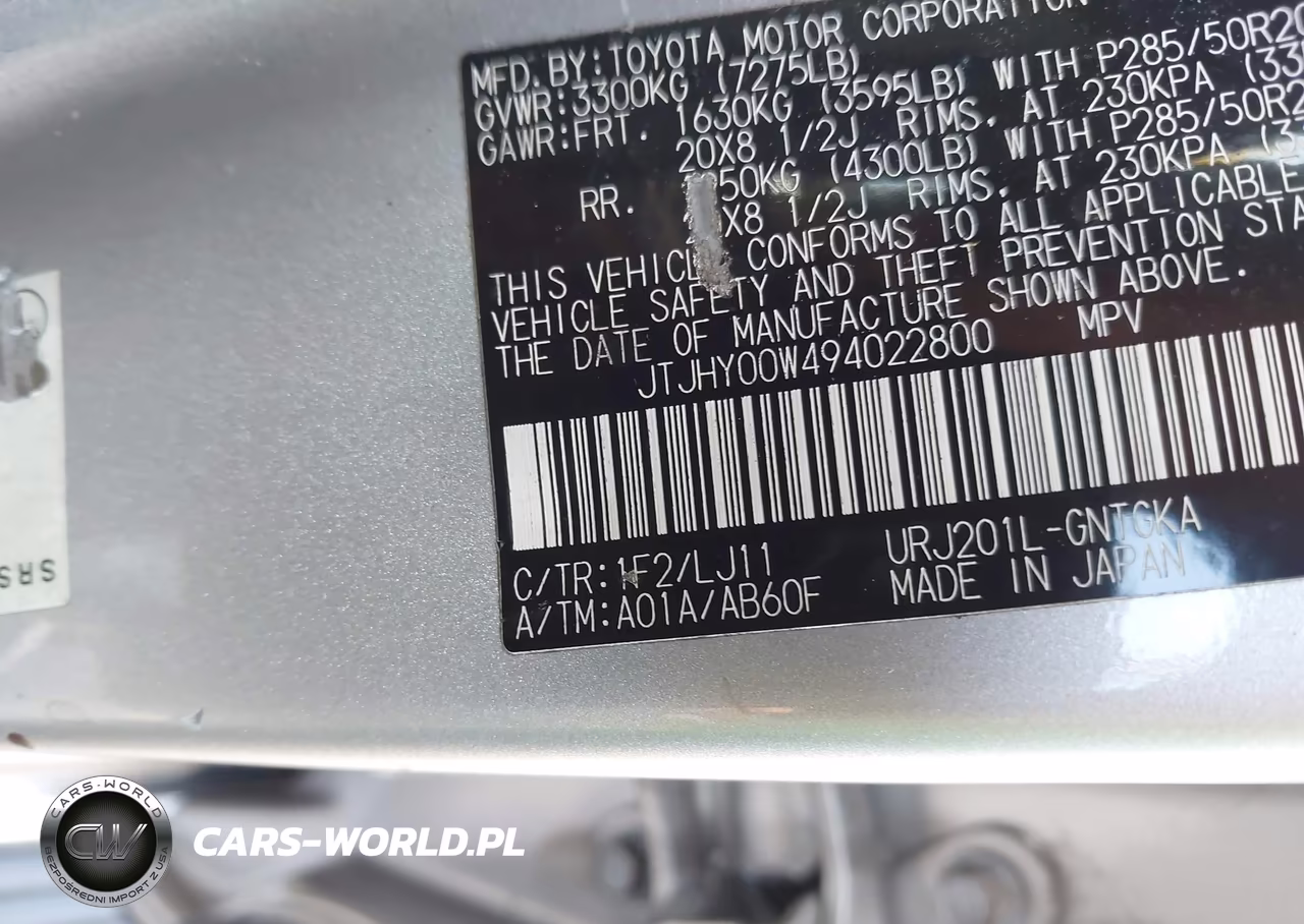 2009 Lexus Lx 570 VIN:JTJHY00W494022800 - 9