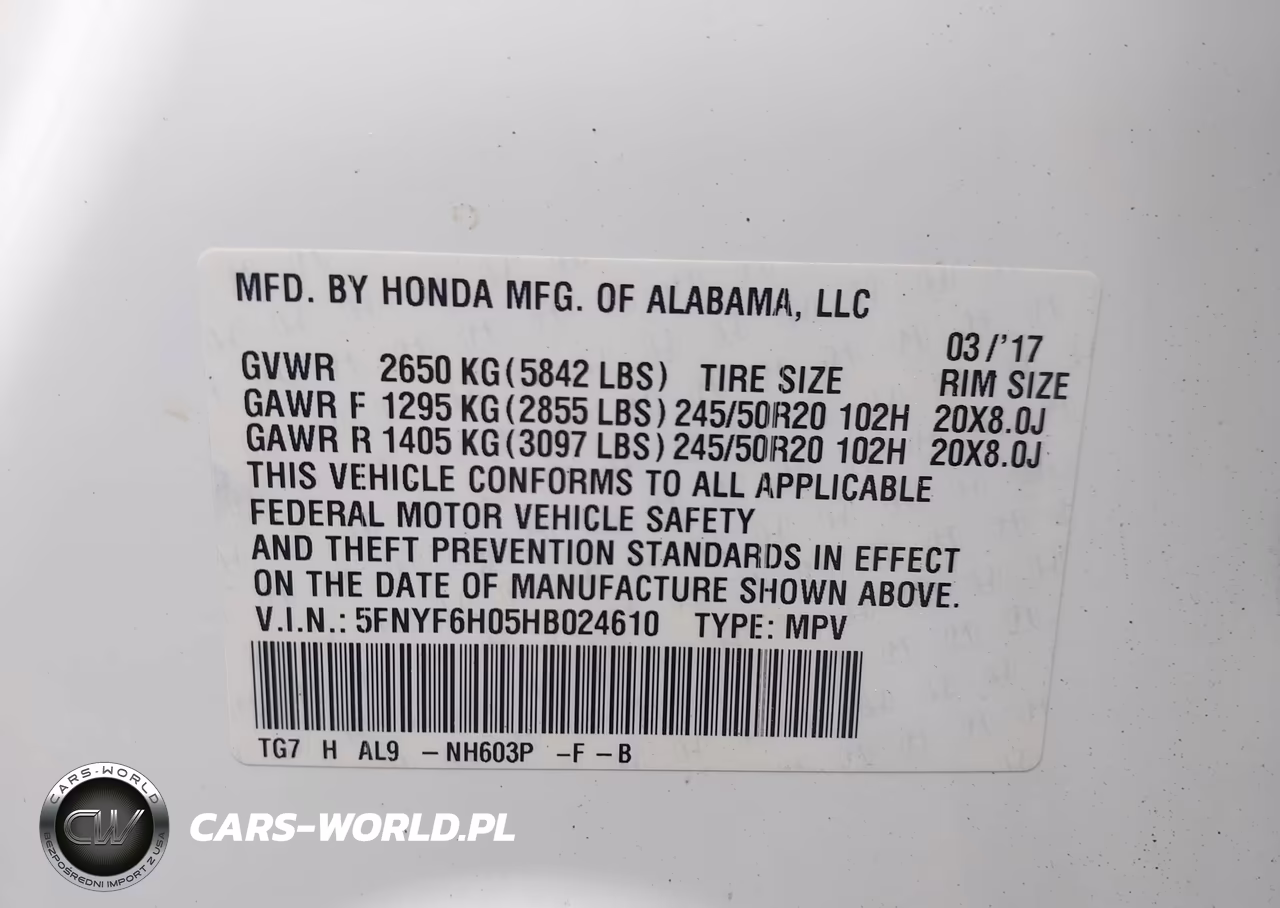 2017 Honda Pilot Elite VIN:5FNYF6H05HB024610 - 9