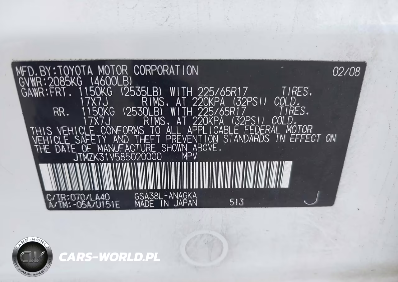 2008 Toyota Rav4 Limited V6 VIN:JTMZK31V585020000 - 9