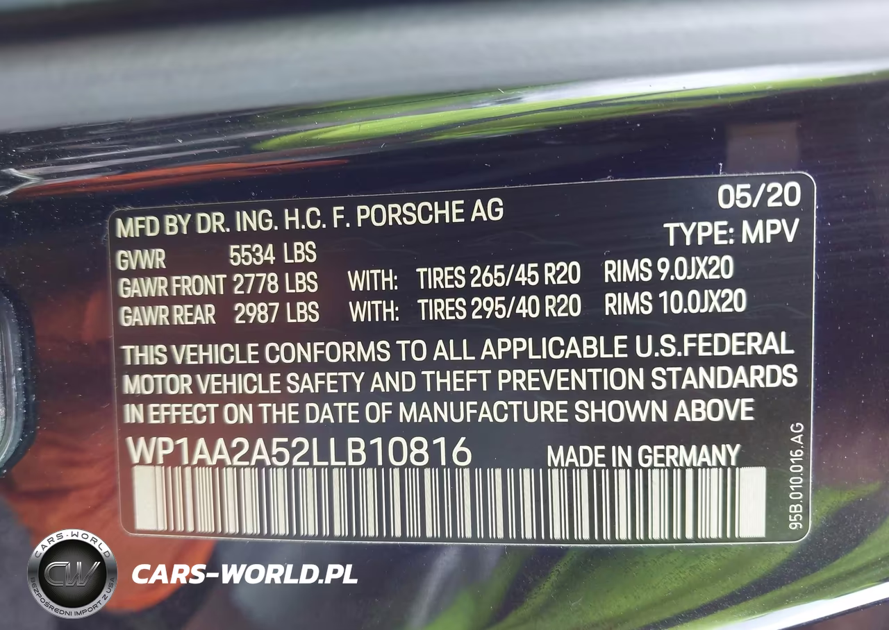 2020 Porsche Macan VIN:WP1AA2A52LLB10816 - 9
