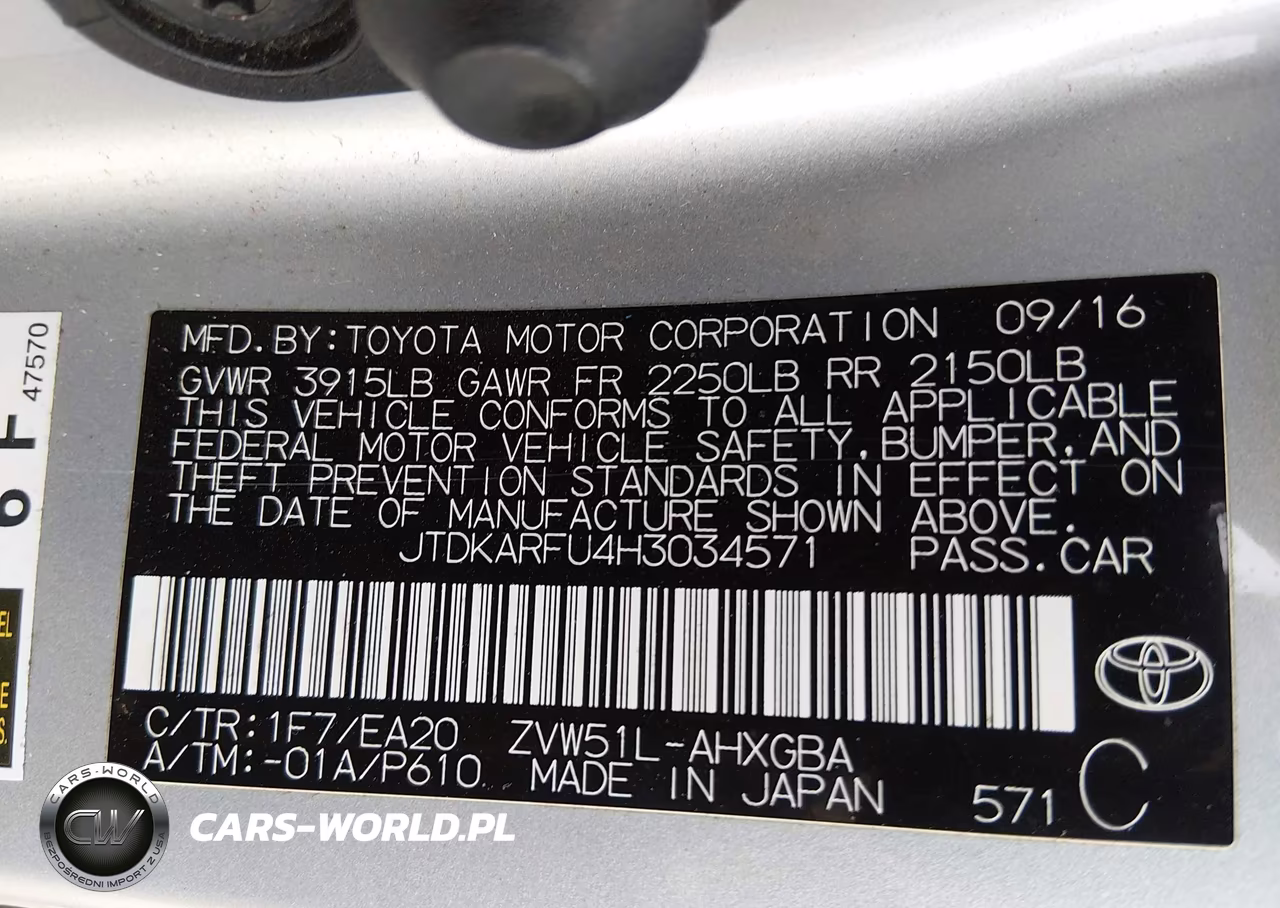 2017 Toyota Prius Four VIN:JTDKARFU4H3034571 - 9