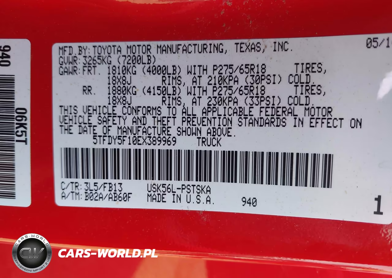 2014 Toyota Tundra Sr5 5.7L V8 VIN:5TFDY5F10EX389969 - 9