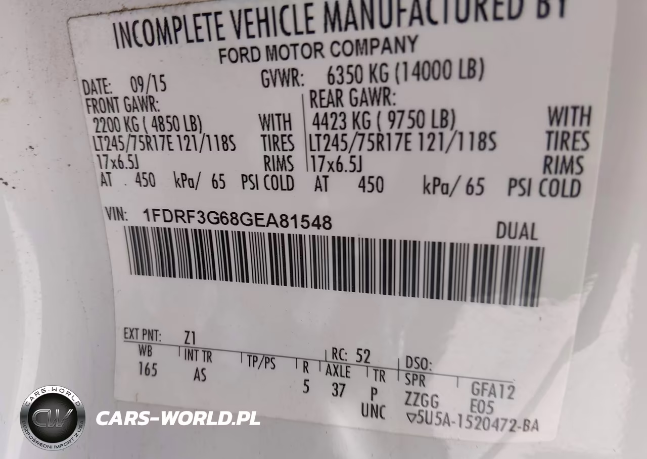 2016 Ford F-350 Chassis Xl-Xlt VIN:1FDRF3G68GEA81548 - 8
