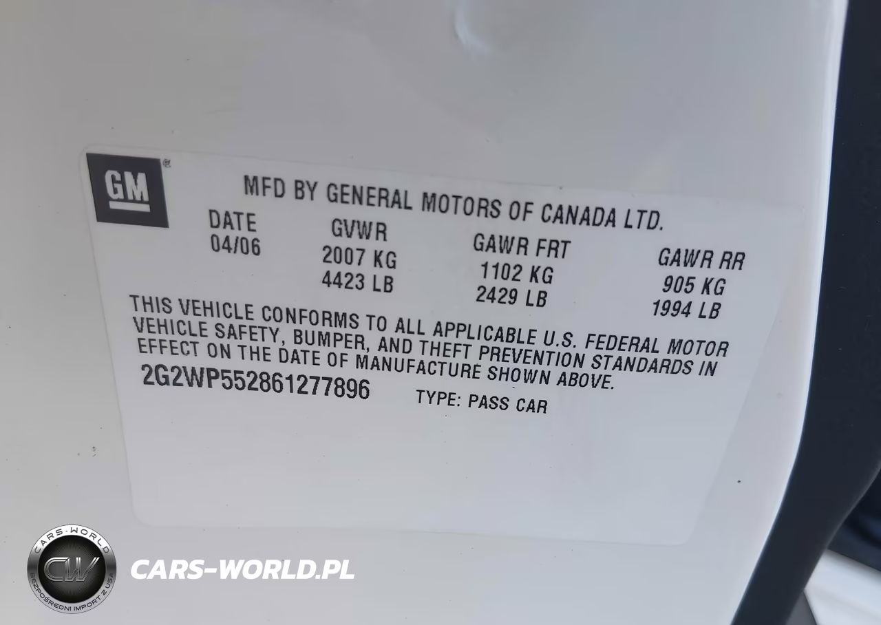 2006 Pontiac Grand Prix VIN:2G2WP552861277896 - 9
