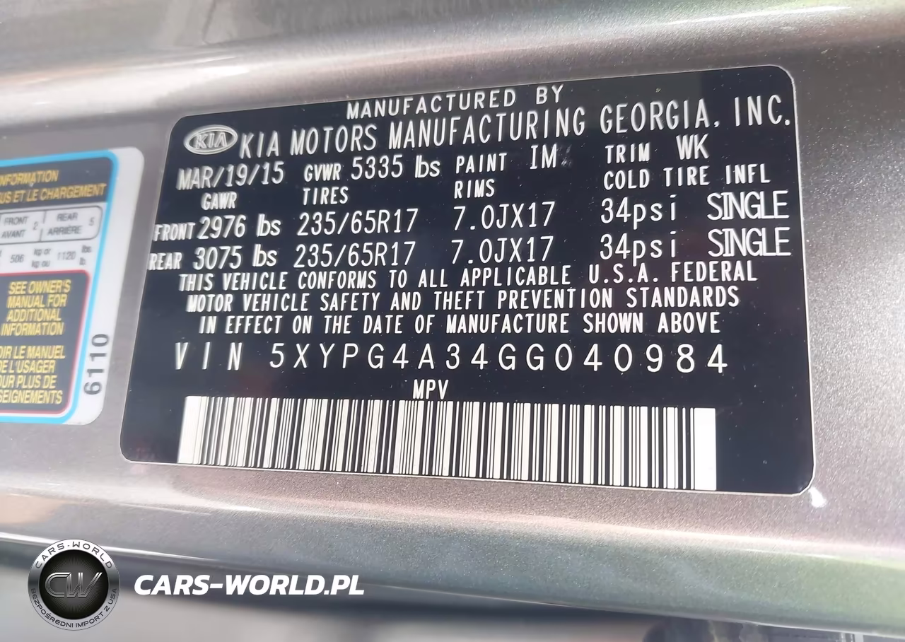 2016 Kia Sorento 2.4L Lx VIN:5XYPG4A34GG040984 - 9