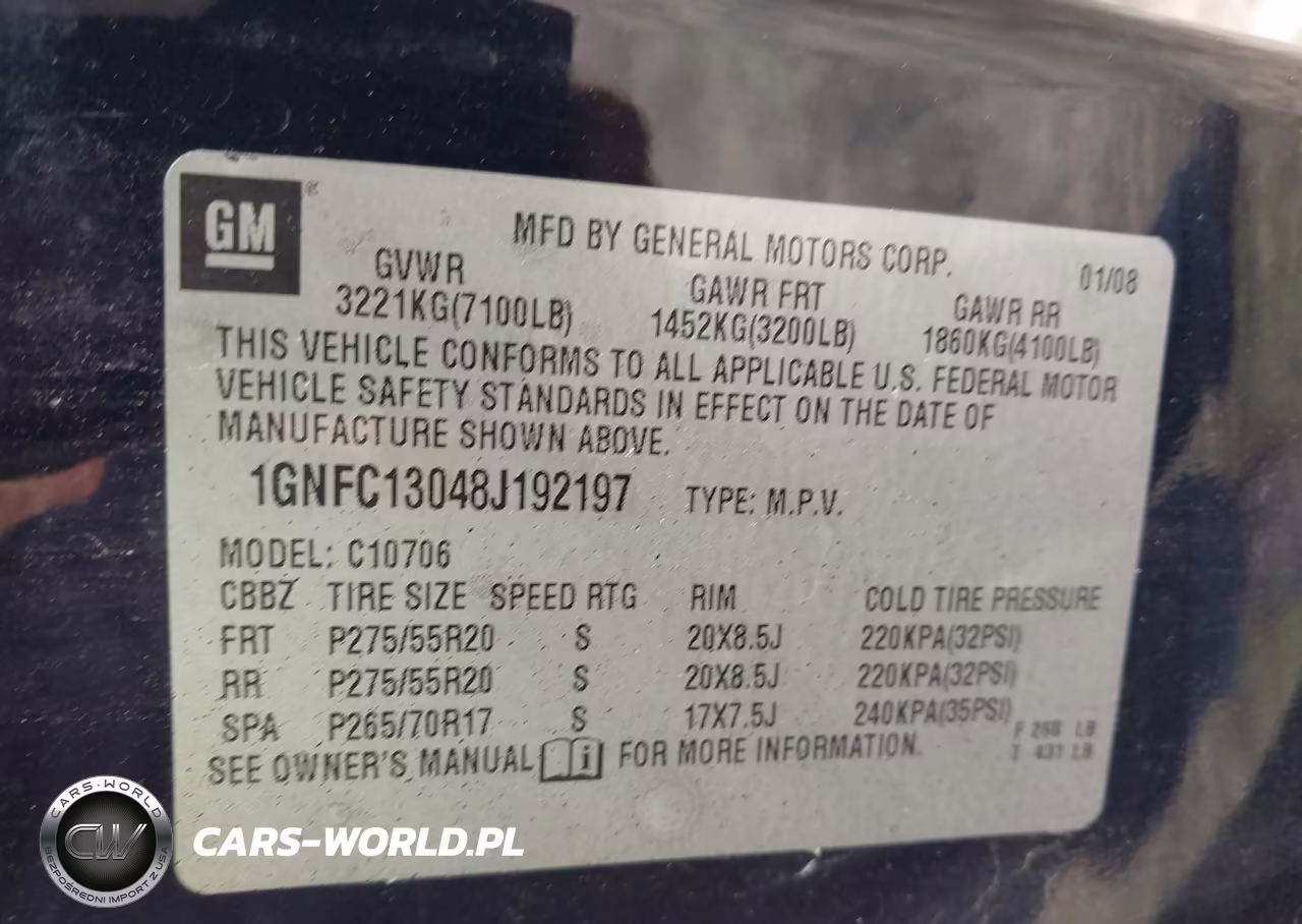 2008 Chevrolet Tahoe Ltz VIN:1GNFC13048J192197 - 9