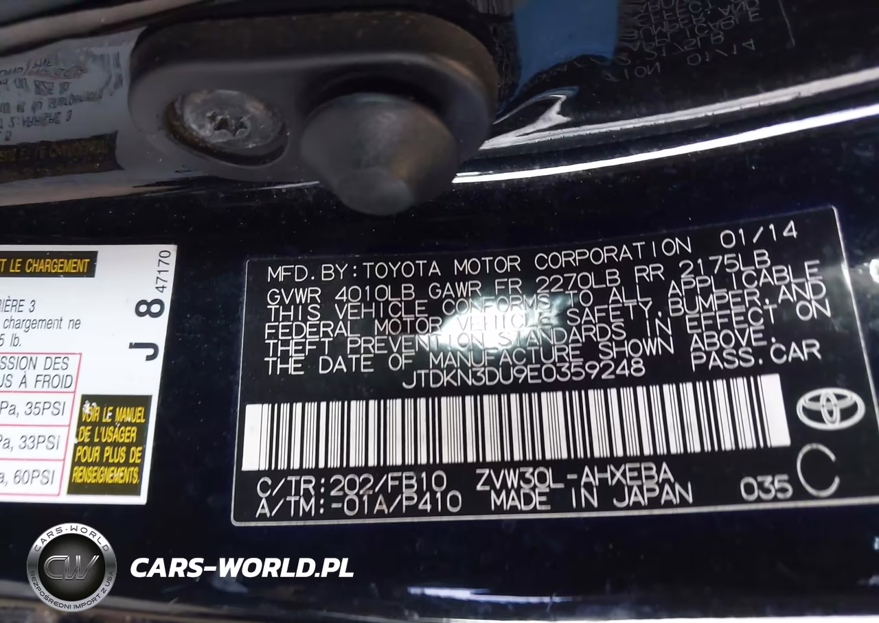 2014 Toyota Prius Two VIN:JTDKN3DU9E0359248 - 9