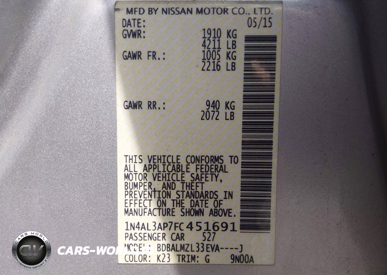 2015 Nissan Altima 2.5 Sv VIN:1N4AL3AP7FC451691 - 9