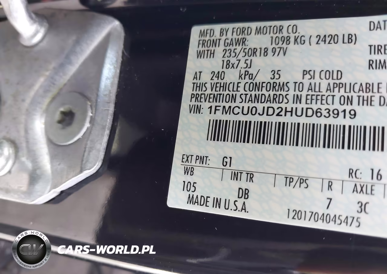 2017 Ford Escape Titanium VIN:1FMCU0JD2HUD63919 - 9