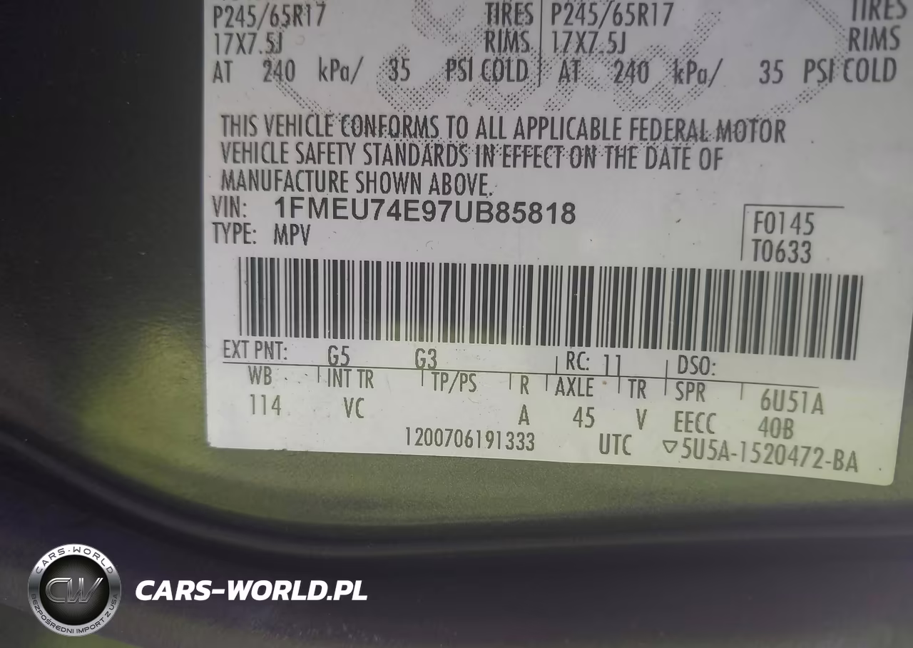 2007 Ford Explorer Eddie Bauer VIN:1FMEU74E97UB85818 - 9
