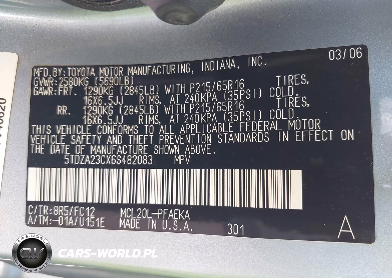 2006 Toyota Sienna Le VIN:5TDZA23CX6S482083 - 9