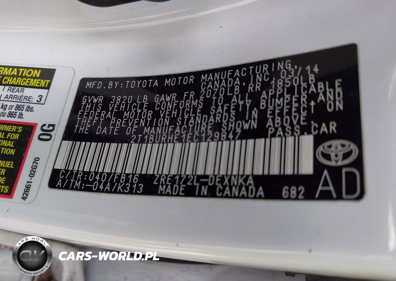 2014 Toyota Corolla Le VIN:2T1BURHE1EC129847 - 9