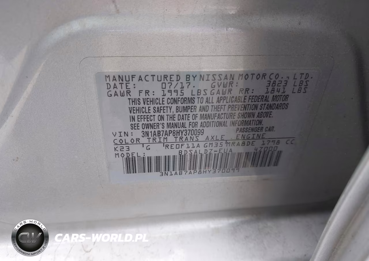 2017 Nissan Sentra Sv VIN:3N1AB7AP8HY370099 - 9