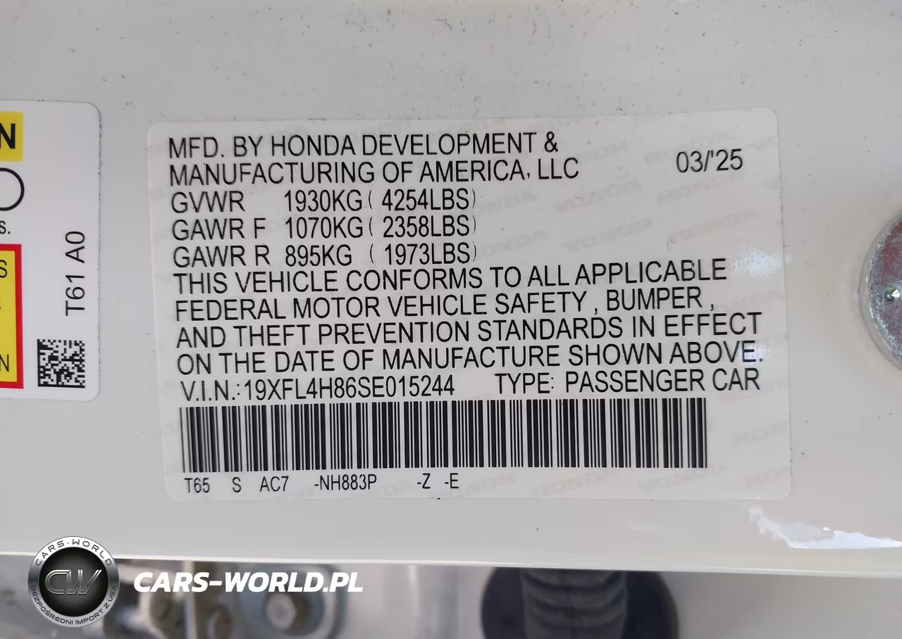 2025 Honda Civic Hybrid Sport VIN:19XFL4H86SE015244 - 9