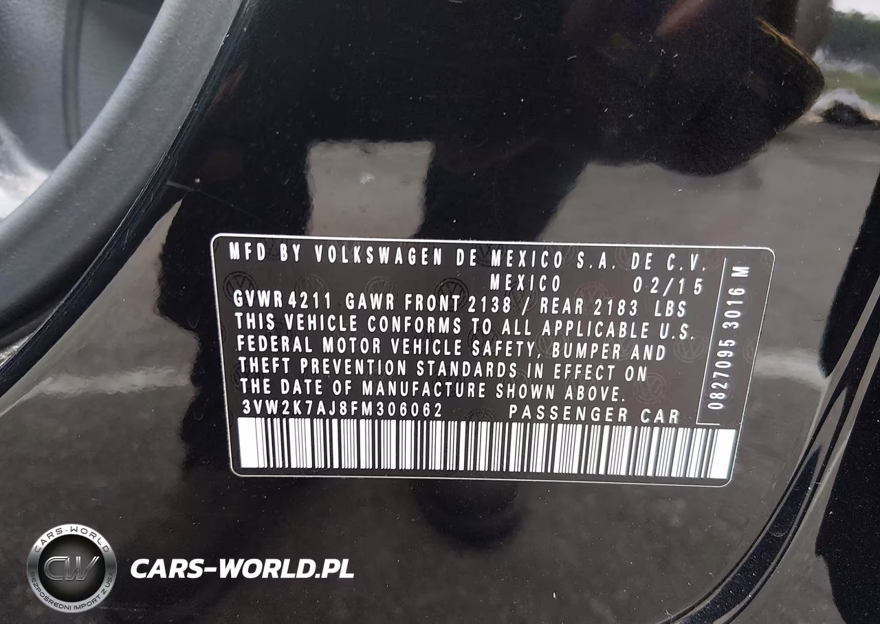 2015 Volkswagen Jetta 2.0L S VIN:3VW2K7AJ8FM306062 - 9