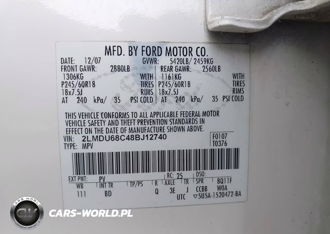 2008 Lincoln Mkx VIN:2LMDU68C48BJ12740 - 9