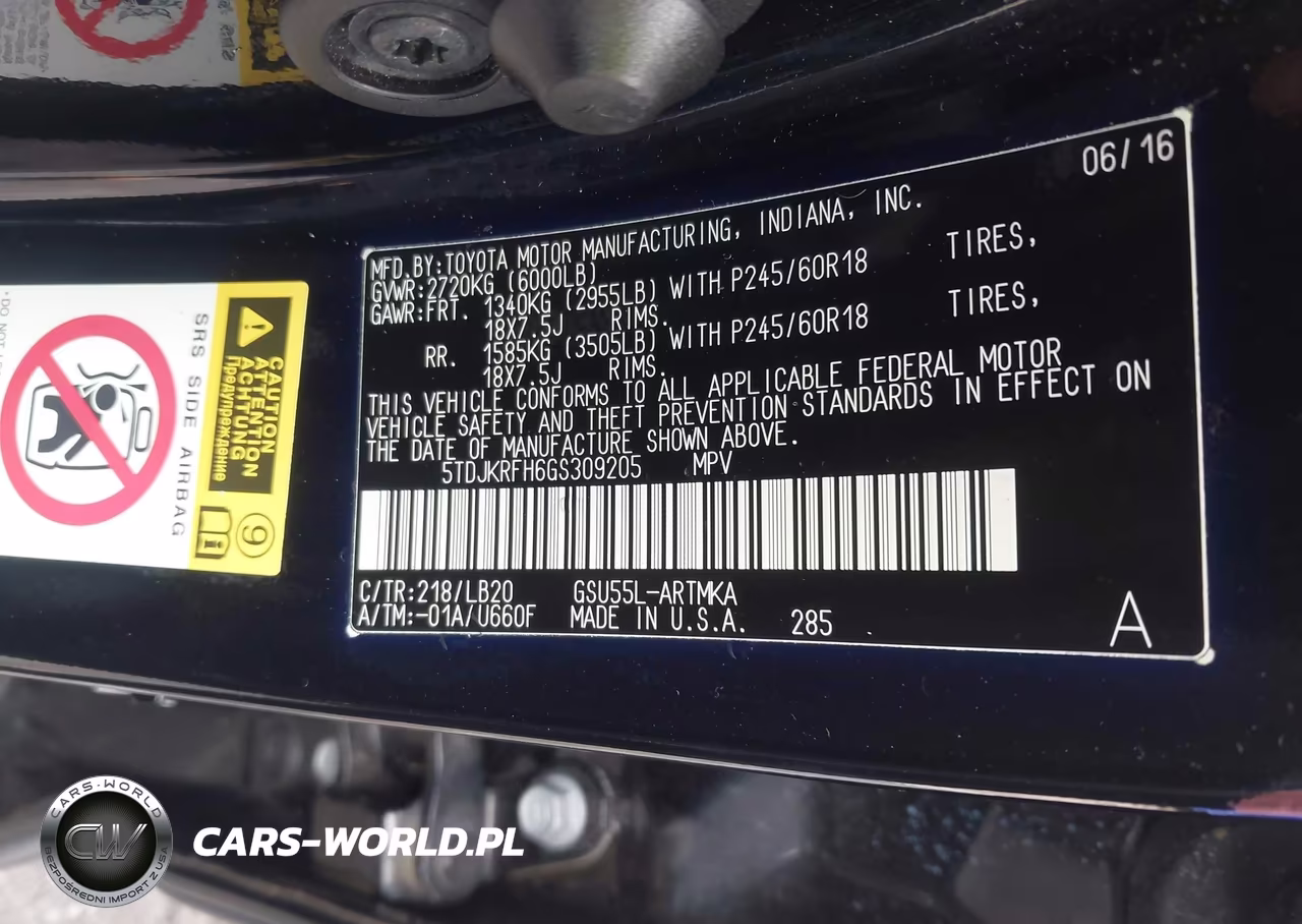 2016 Toyota Highlander Xle V6 VIN:5TDJKRFH6GS309205 - 9