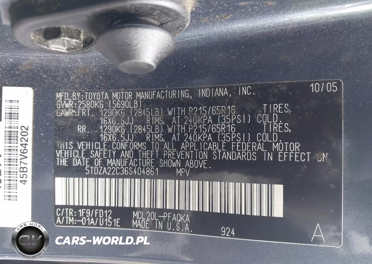 2006 Toyota Sienna Xle VIN:5TDZA22C36S404861 - 9