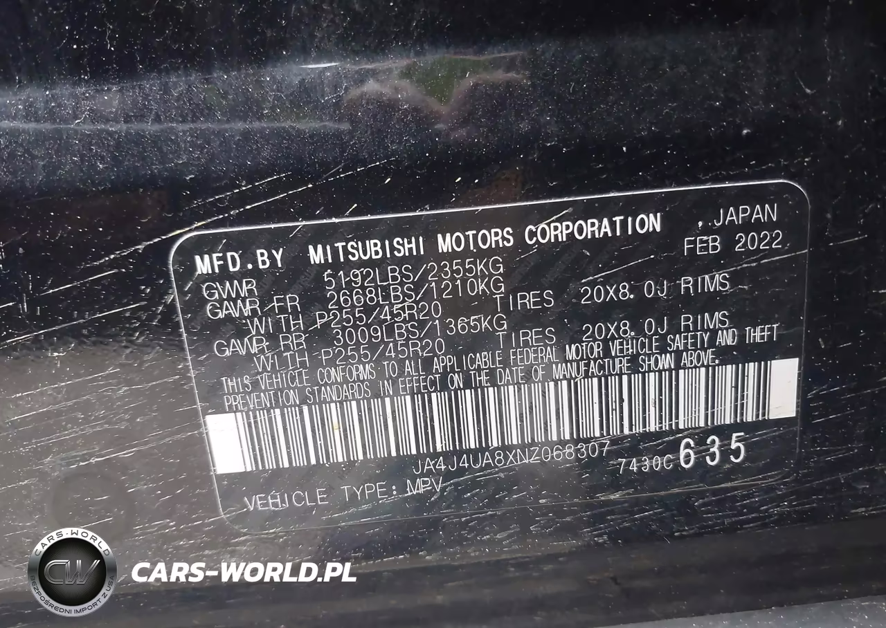 2022 Mitsubishi Outlander VIN:JA4J4UA8XNZ068307 - 9