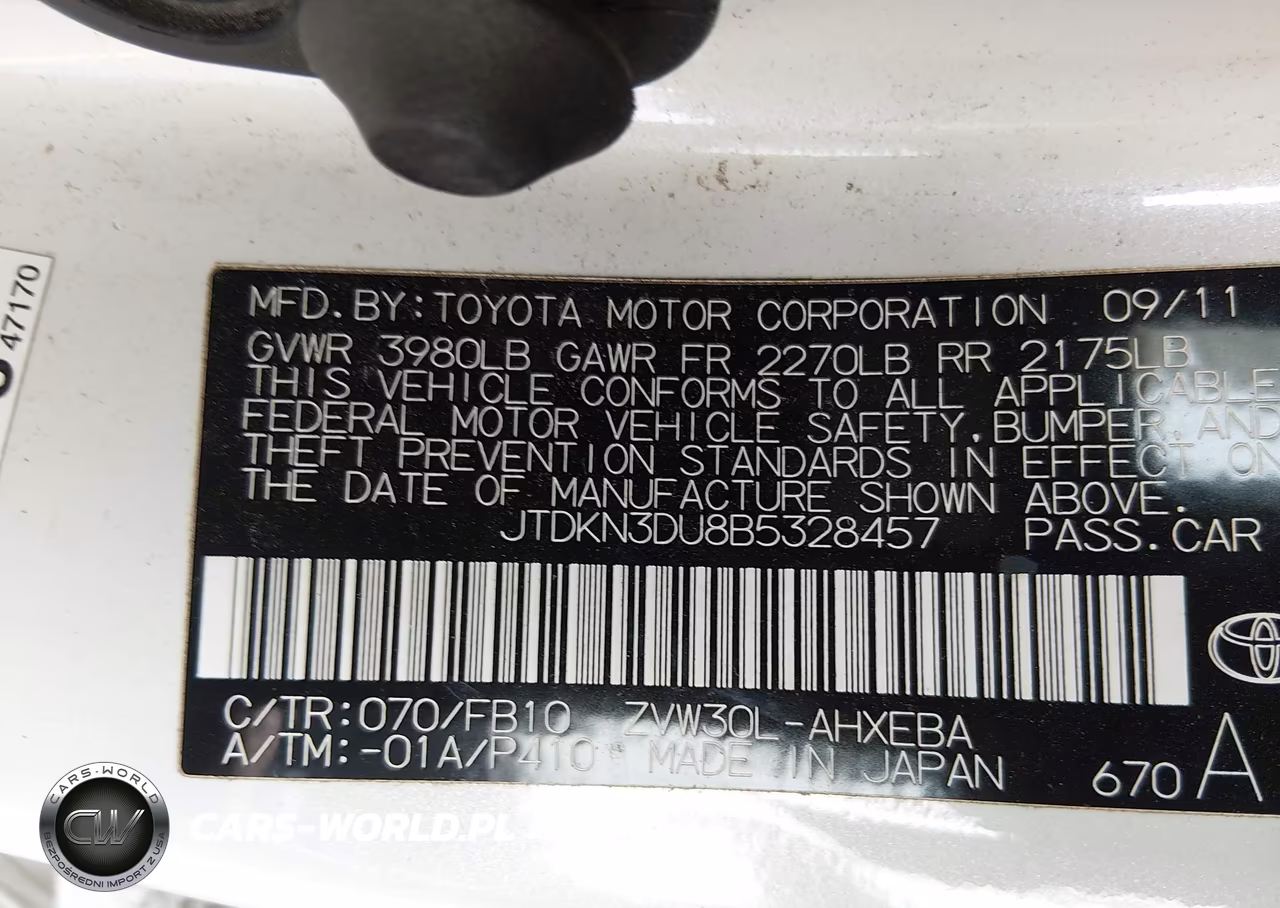 2011 Toyota Prius Two VIN:JTDKN3DU8B5328457 - 9