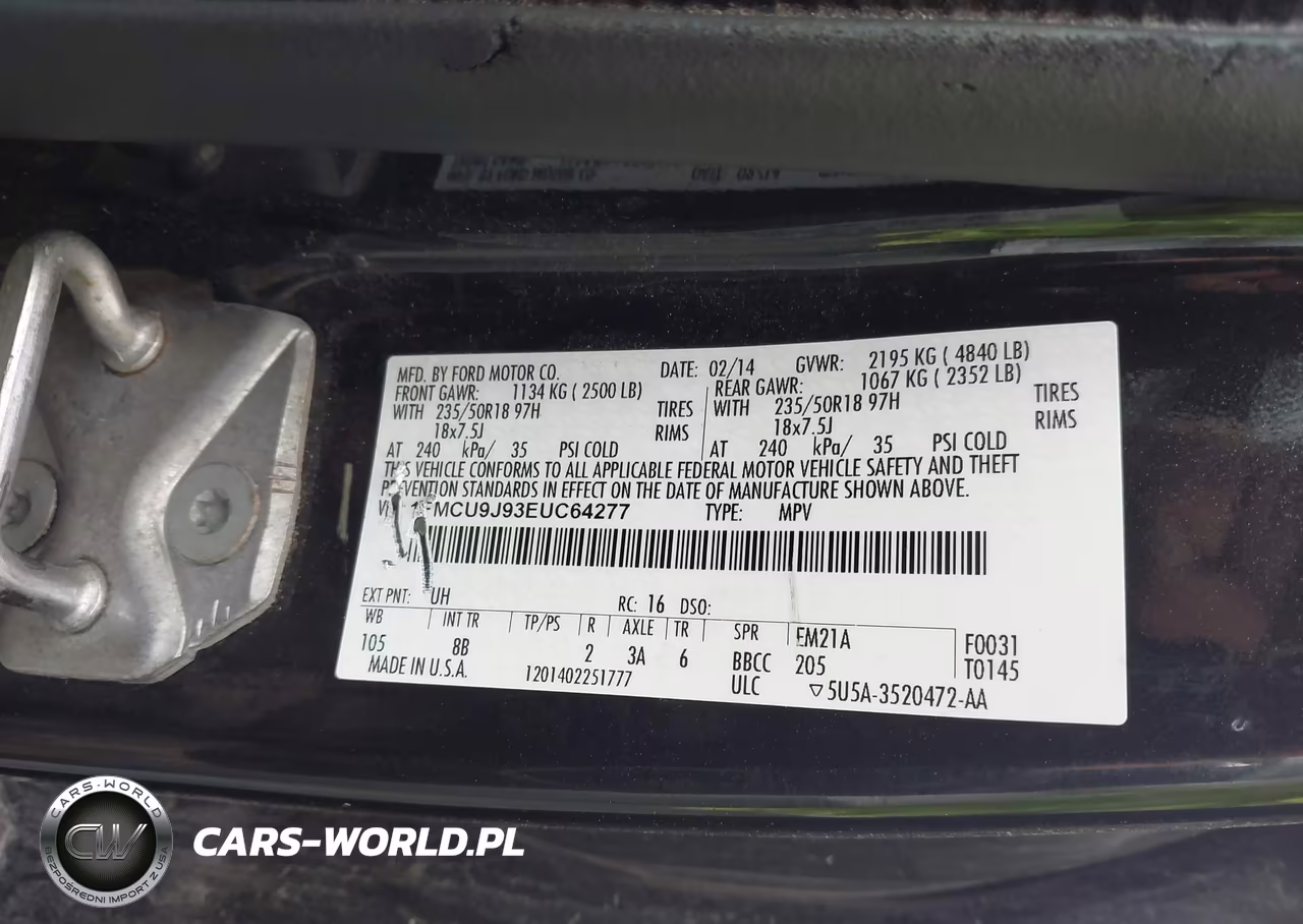2014 Ford Escape Titanium VIN:1FMCU9J93EUC64277 - 9