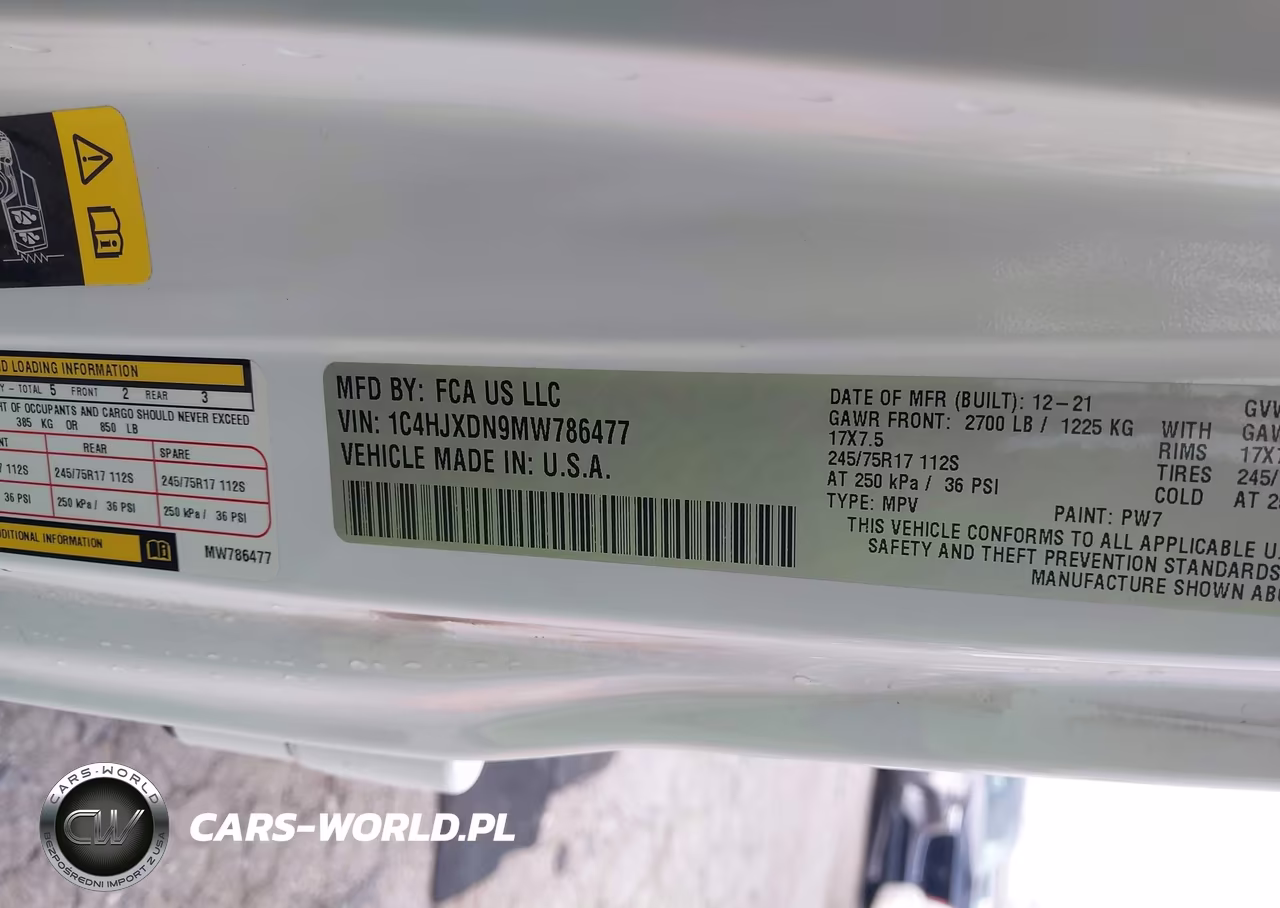 2021 Jeep Wrangler Unlimited Sport S 4X4 VIN:1C4HJXDN9MW786477 - 9