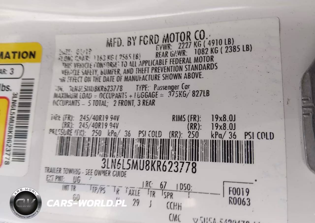2019 Lincoln Mkz Hybrid Reserve Ii VIN:3LN6L5MU8KR623778 - 9