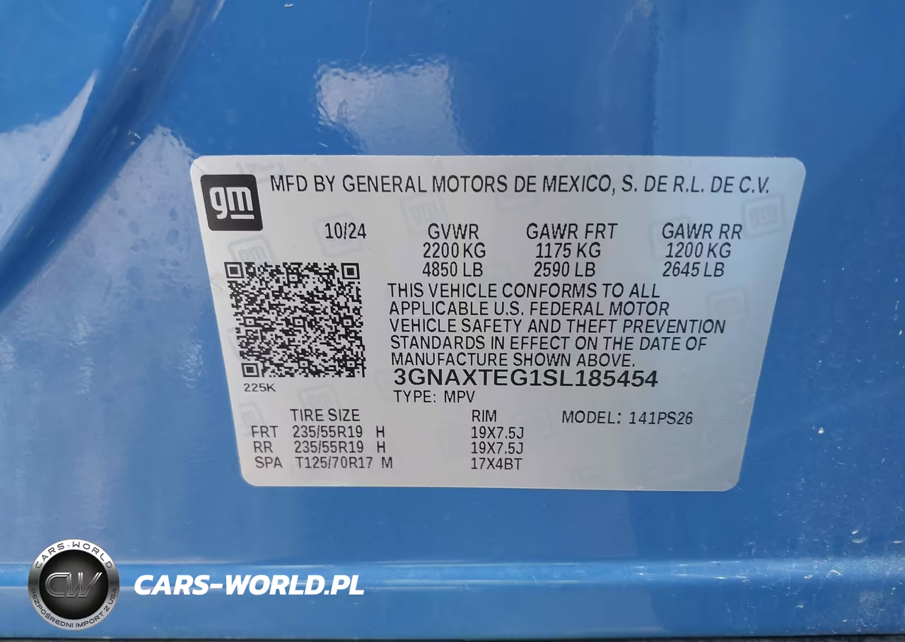 2025 Chevrolet Equinox Awd Rs VIN:3GNAXTEG1SL185454 - 9