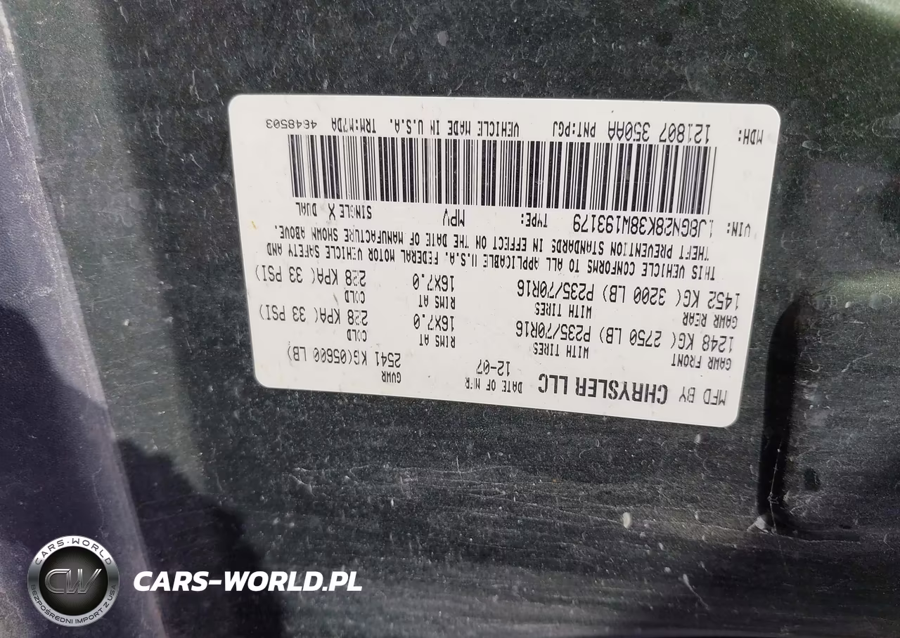 2008 Jeep Liberty Sport VIN:1J8GN28K38W193179 - 9