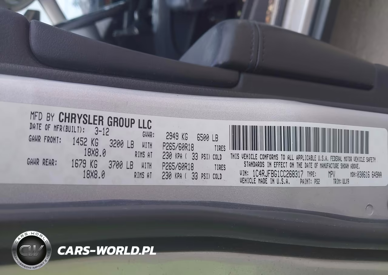 2012 Jeep Grand Cherokee Limited VIN:1C4RJFBG1CC268317 - 9