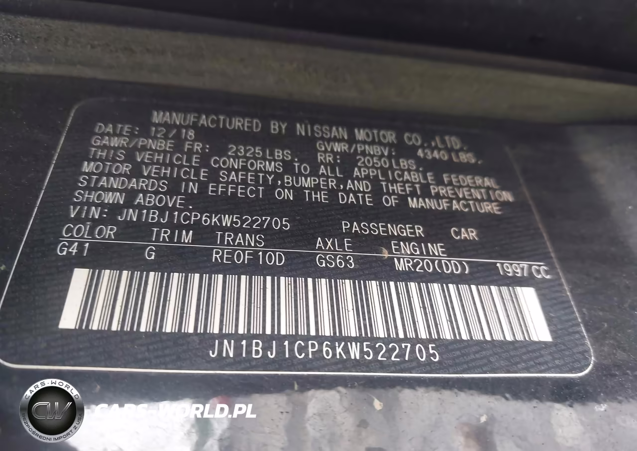 2019 Nissan Rogue Sport Sl VIN:JN1BJ1CP6KW522705 - 9