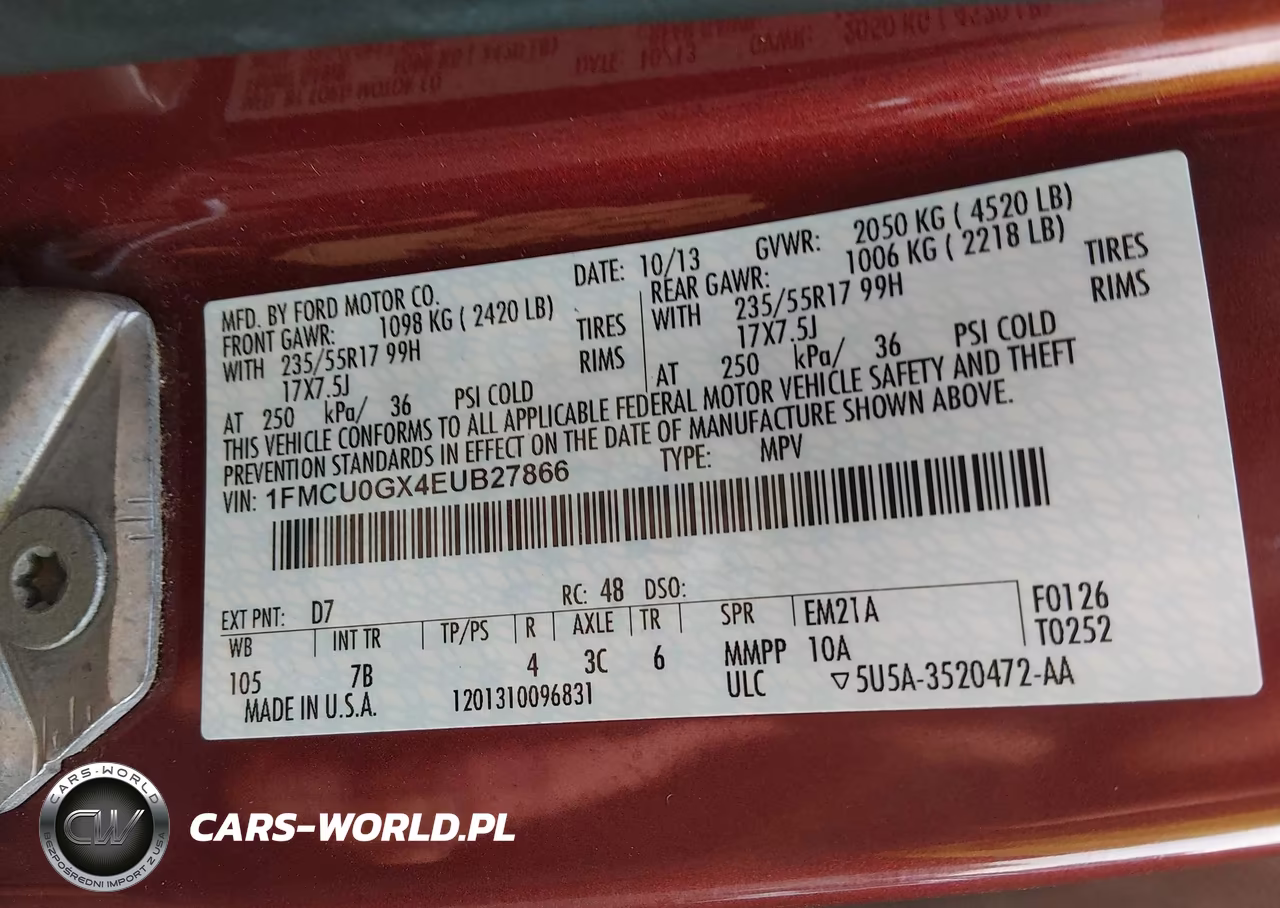 2014 Ford Escape Se VIN:1FMCU0GX4EUB27866 - 9