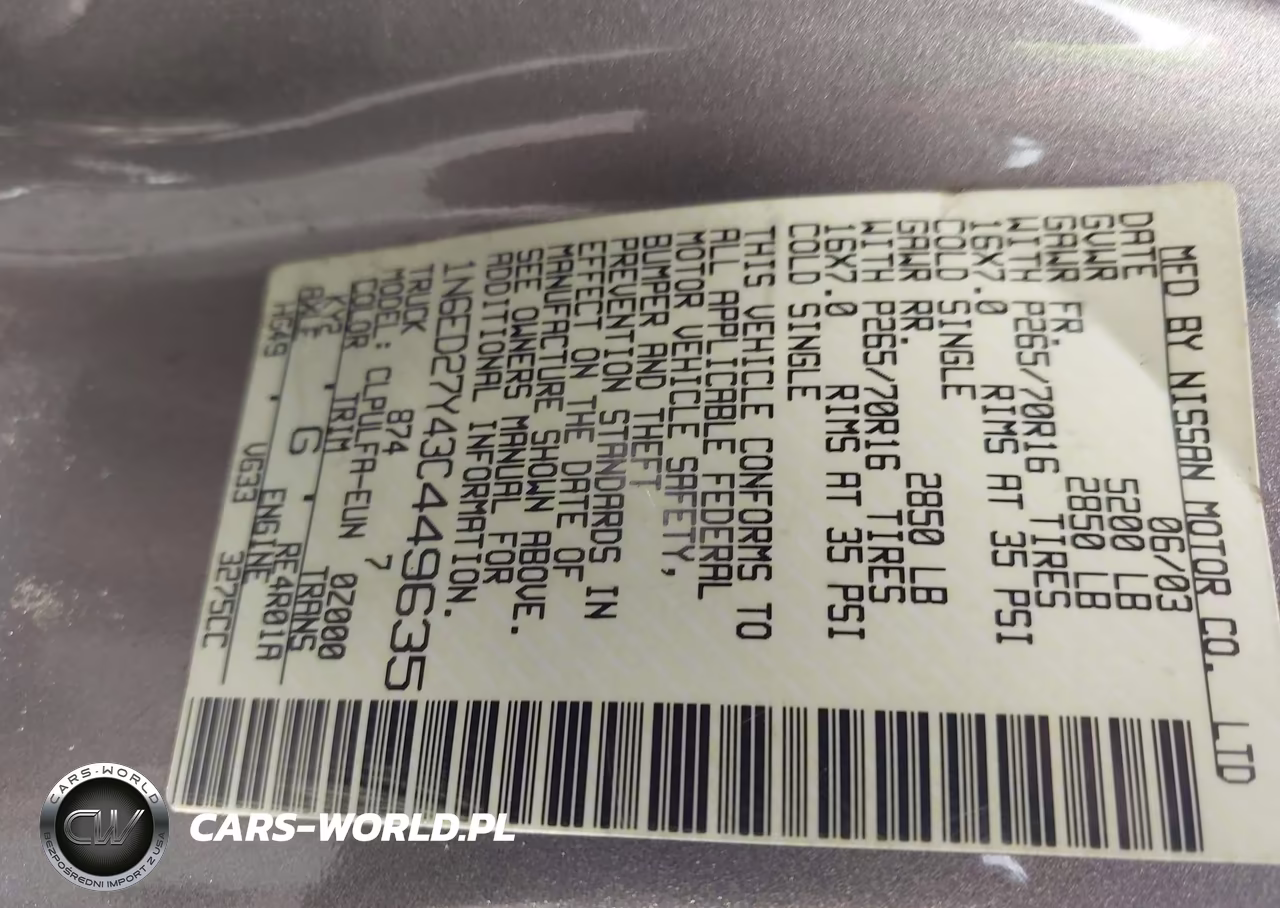 2003 Nissan Frontier Se-V6 VIN:1N6ED27Y43C449635 - 9