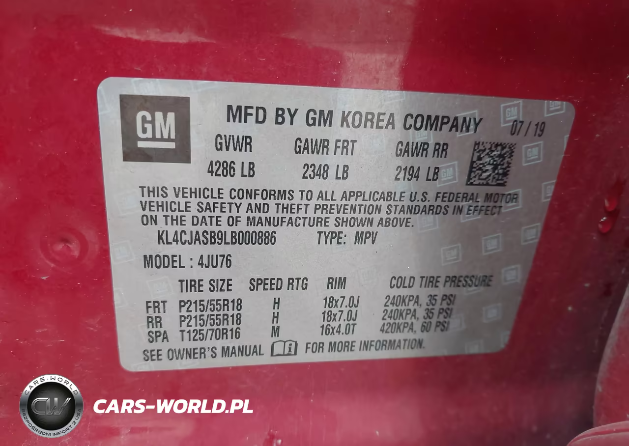 2020 Buick Encore Fwd Preferred VIN:KL4CJASB9LB000886 - 9