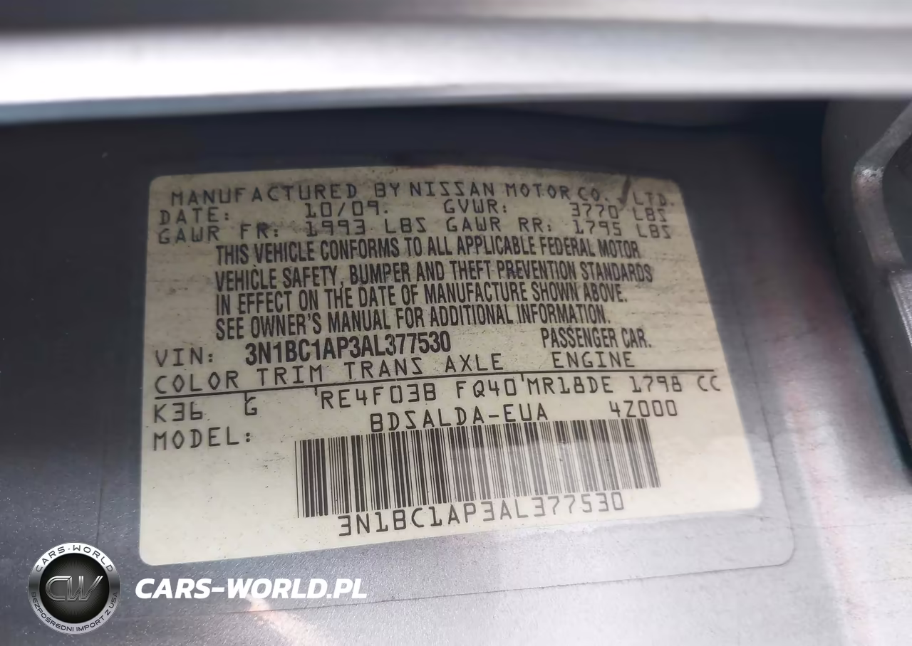 2010 Nissan Versa 1.8S VIN:3N1BC1AP3AL377530 - 9