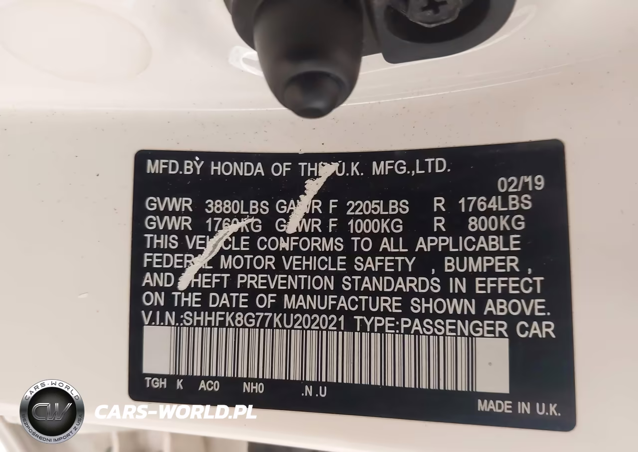 2019 Honda Civic Type R Touring VIN:SHHFK8G77KU202021 - 9