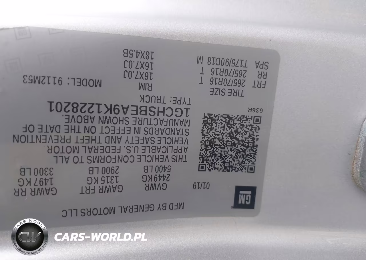 2019 Chevrolet Colorado Wt VIN:1GCHSBEA9K1228201 - 9