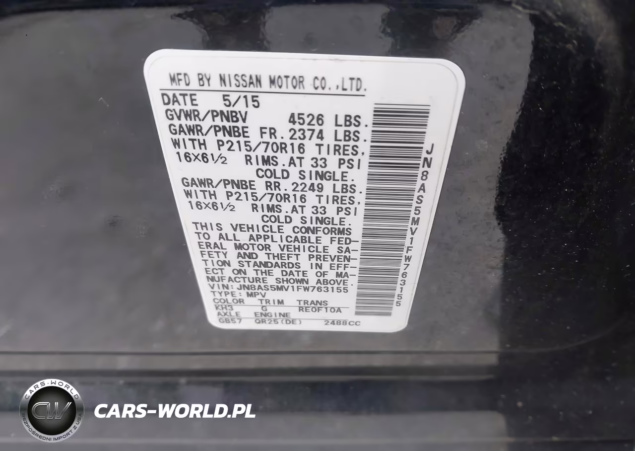2015 Nissan Rogue Select S VIN:JN8AS5MV1FW763155 - 9