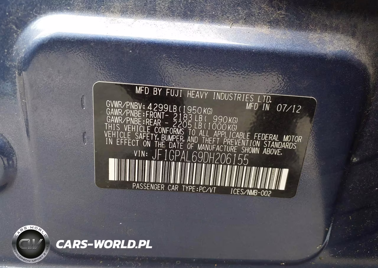 2013 Subaru Impreza 2.0I Sport Premium VIN:JF1GPAL69DH206155 - 9