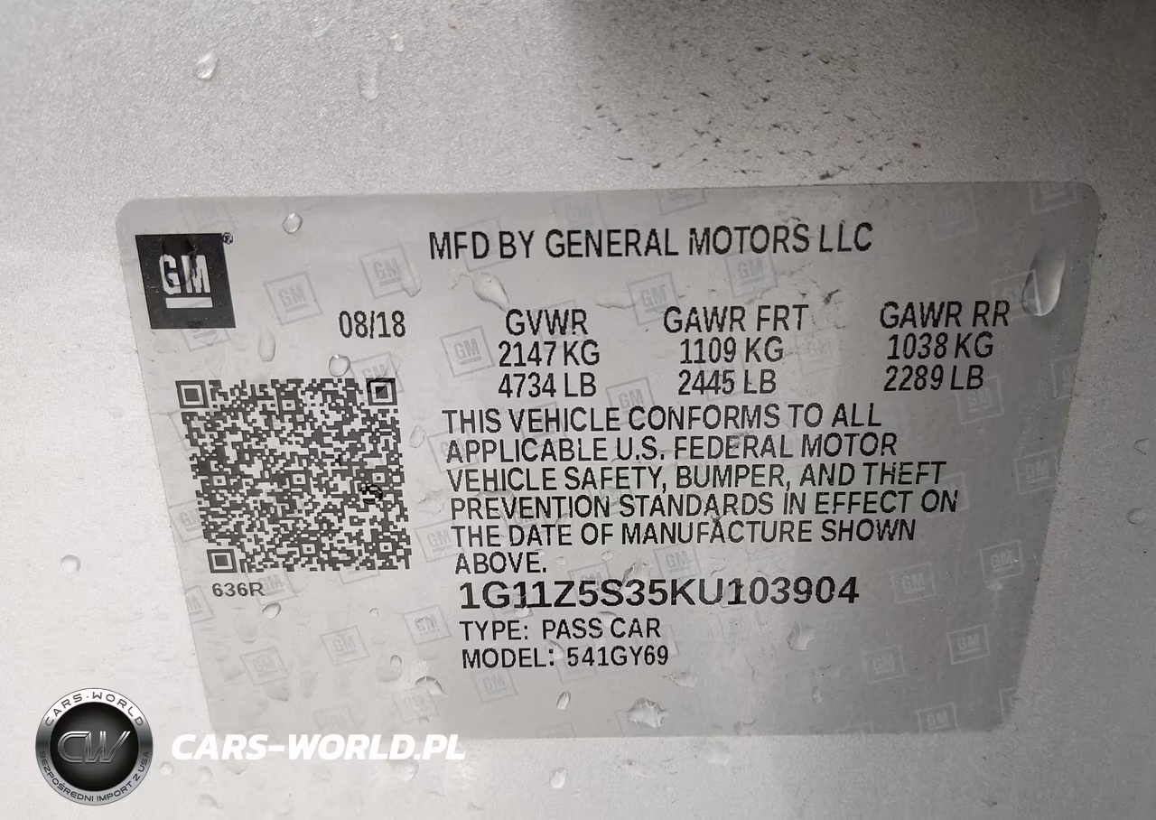 2019 Chevrolet Impala Lt VIN:1G11Z5S35KU103904 - 9