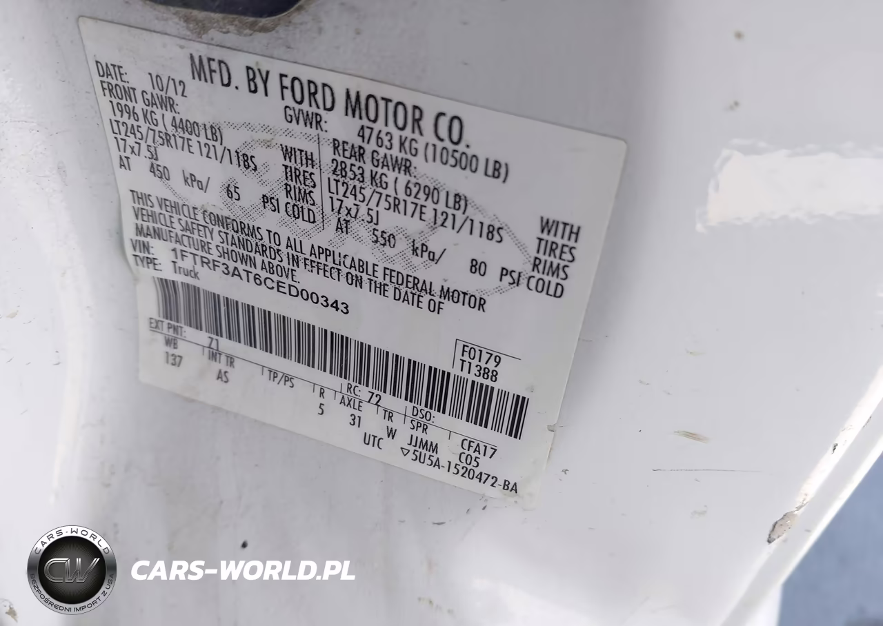 2012 Ford F-350 Xl VIN:1FTRF3AT6CED00343 - 8