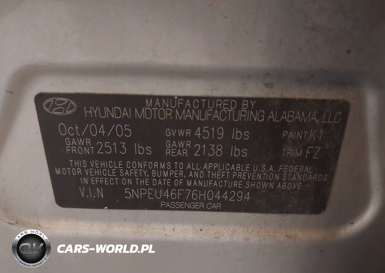 2006 Hyundai Sonata Gls V6-Lx V6 VIN:5NPEU46F76H044294 - 9