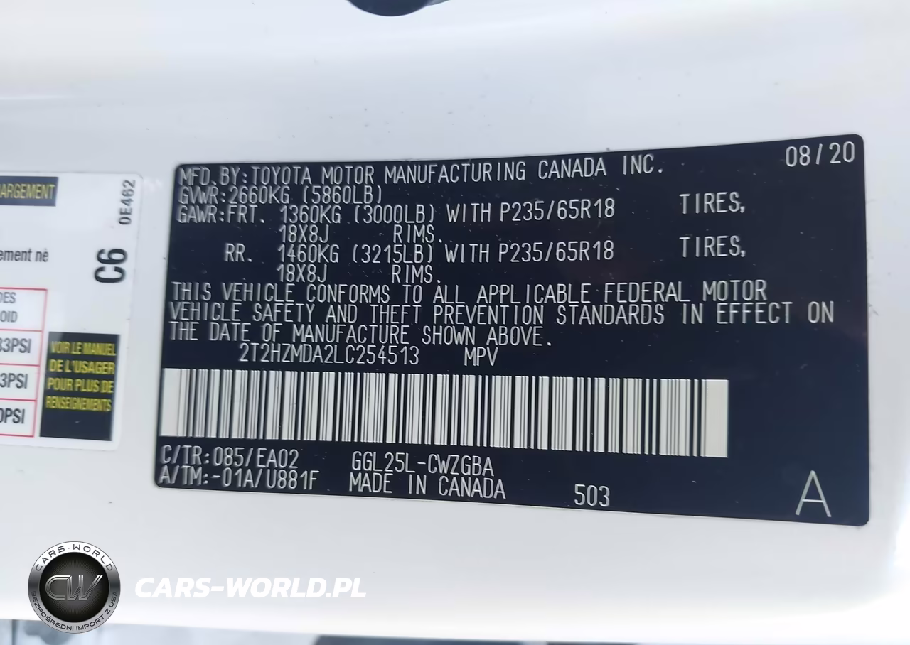 2020 Lexus Rx 350 VIN:2T2HZMDA2LC254513 - 9