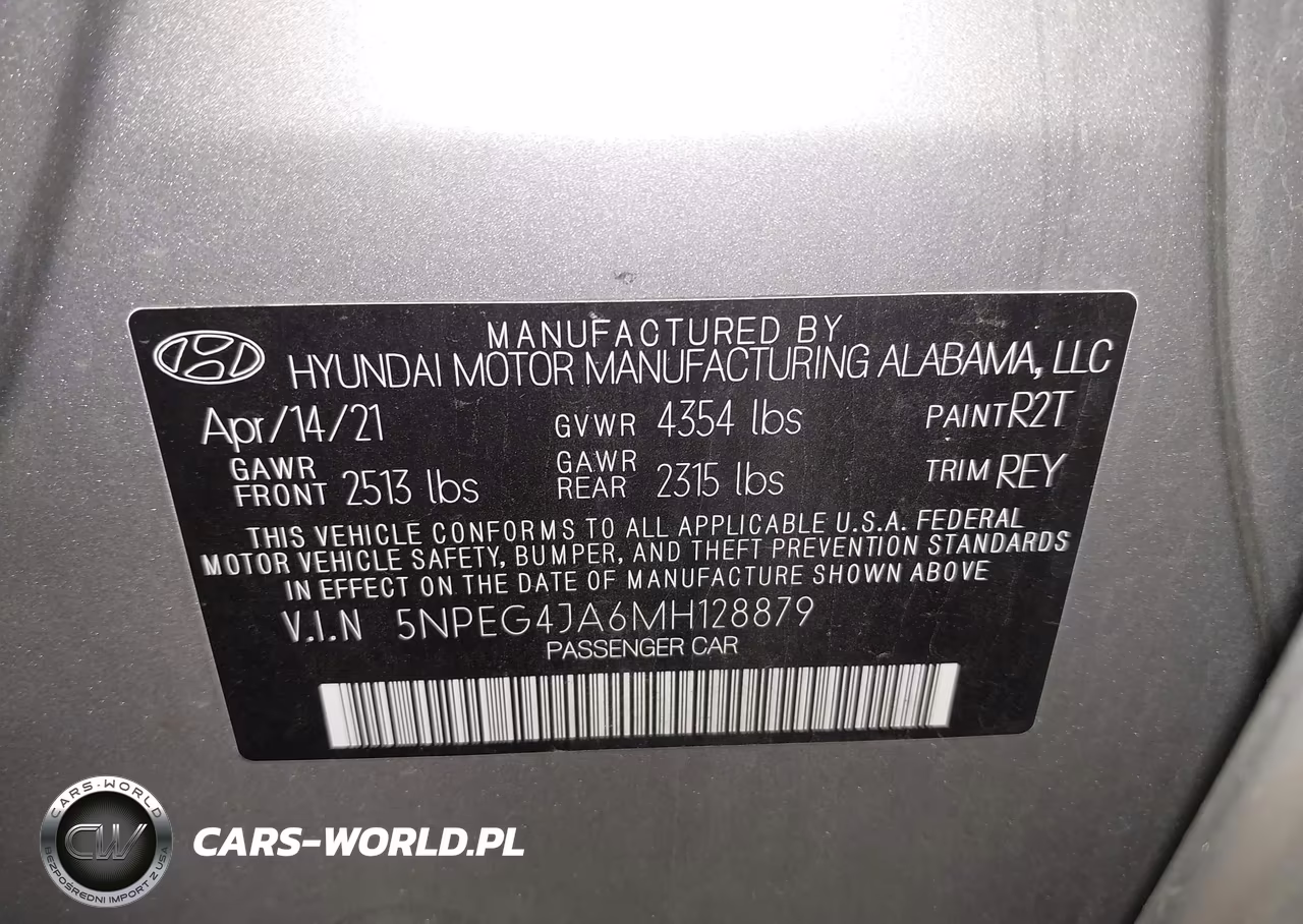 2021 Hyundai Sonata Se VIN:5NPEG4JA6MH128879 - 9