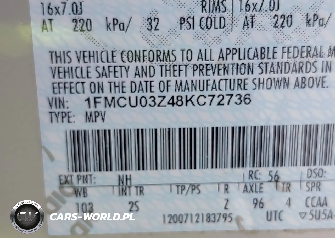 2008 Ford Escape Xlt VIN:1FMCU03Z48KC72736 - 9