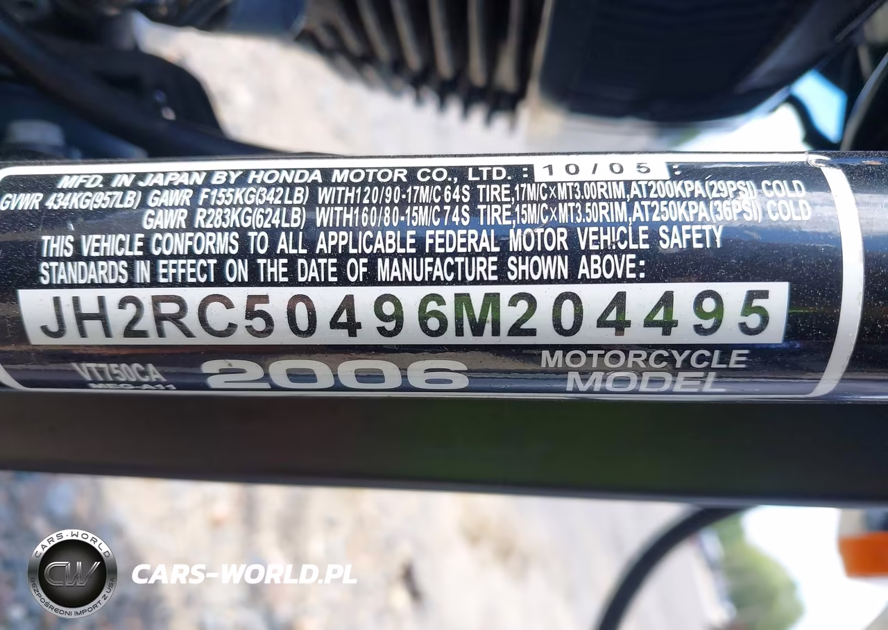 2006 Honda Vt750 Ca VIN:JH2RC50496M204495 - 10