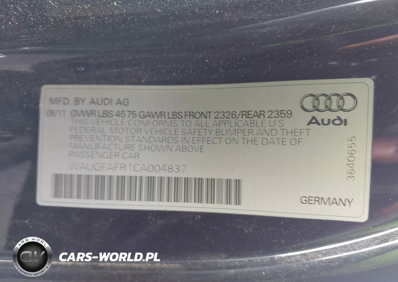2012 Audi A5 2.0T Premium VIN:WAUGFAFR1CA004837 - 9