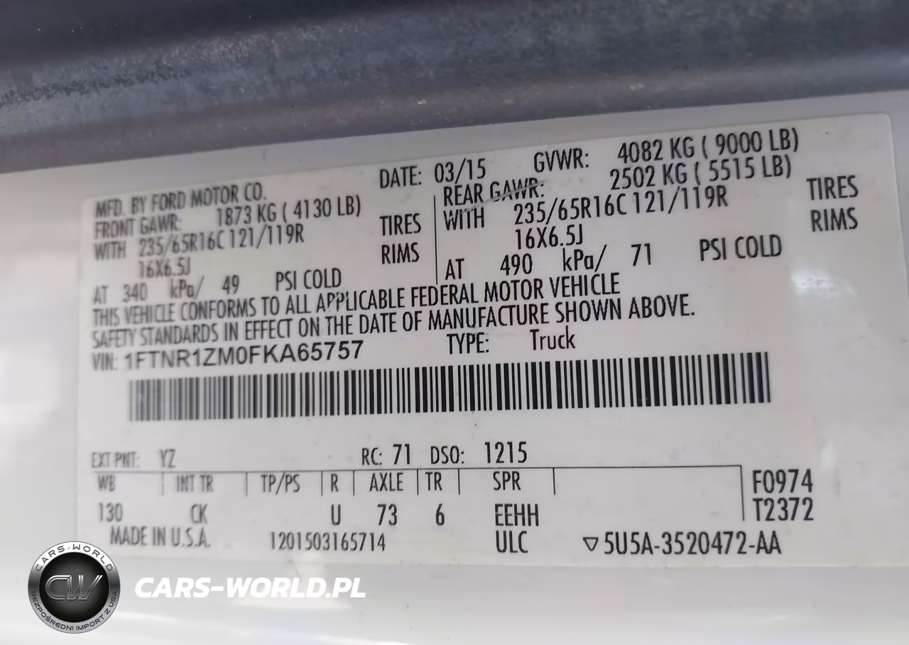 2015 Ford Transit-250 VIN:1FTNR1ZM0FKA65757 - 9