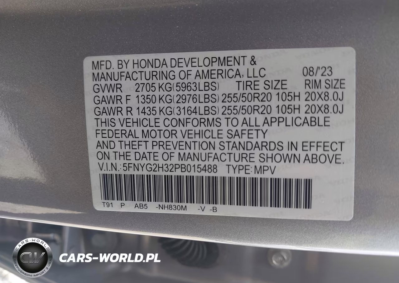 2023 Honda Pilot 2Wd Sport VIN:5FNYG2H32PB015488 - 9
