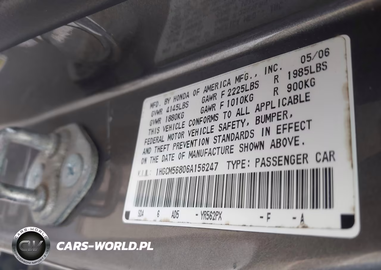 2006 Honda Accord 2.4 Ex VIN:1HGCM56806A156247 - 9